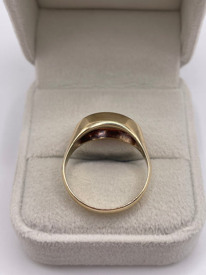 9ct gold garnet gypsy ring