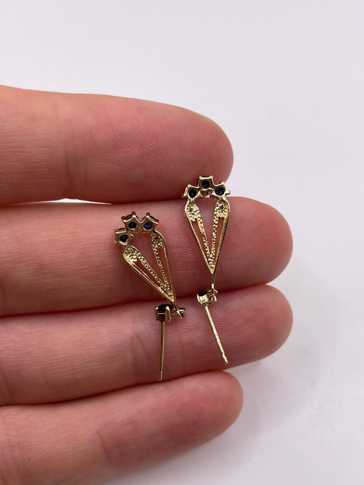 9ct gold sapphire and diamond earrings