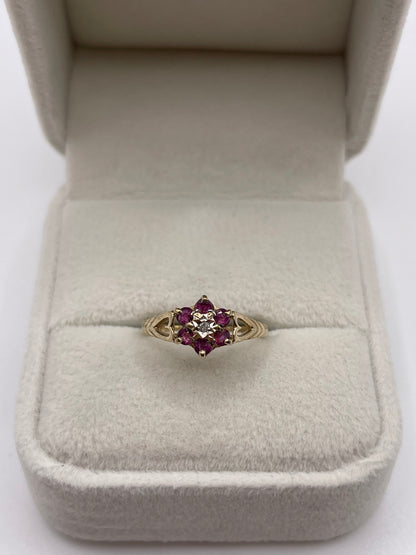 9ct gold ruby and diamond ring