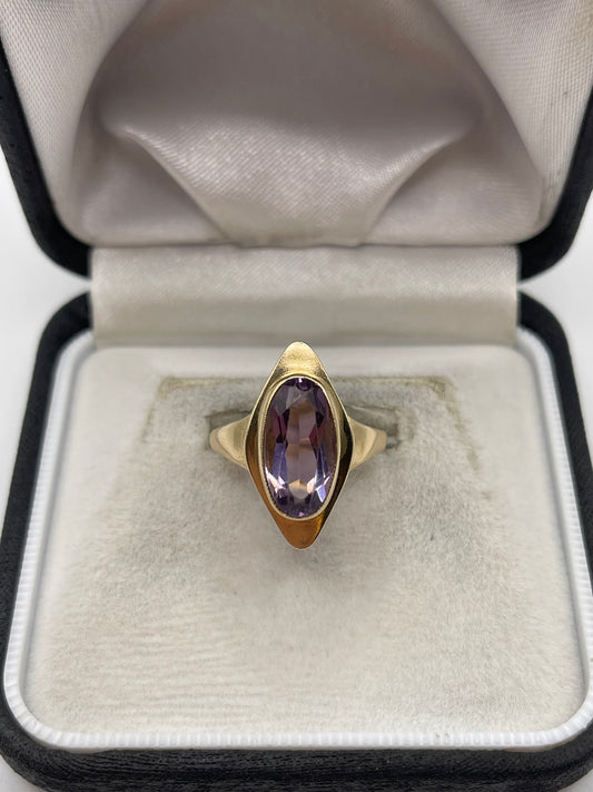 9ct gold amethyst ring