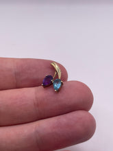 Load image into Gallery viewer, 9ct gold amethyst and topaz pendant
