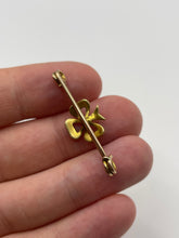 Load image into Gallery viewer, Antique 9ct gold pearl bow brooch
