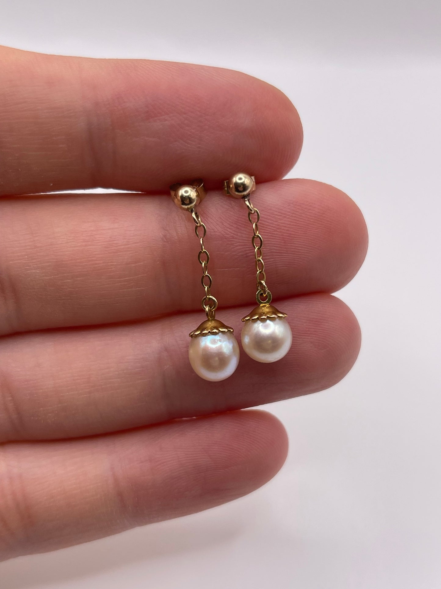 9ct gold pearl earrings