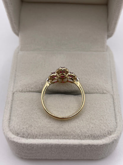 9ct gold ruby and diamond ring