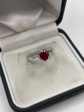 Load image into Gallery viewer, 9ct white gold ruby and diamond ring
