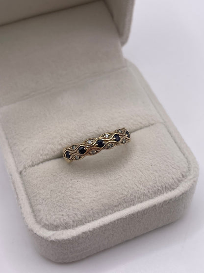9ct gold sapphire and diamond ring