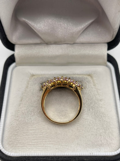 9ct gold morganite cluster ring