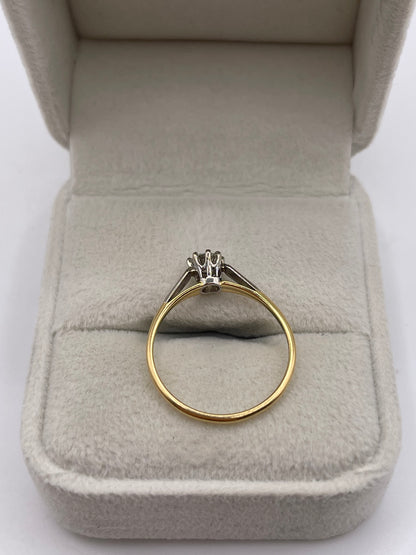 18ct gold platinum old cut diamond ring