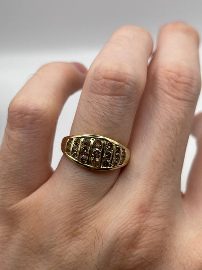 9ct gold 93 point diamond cluster ring