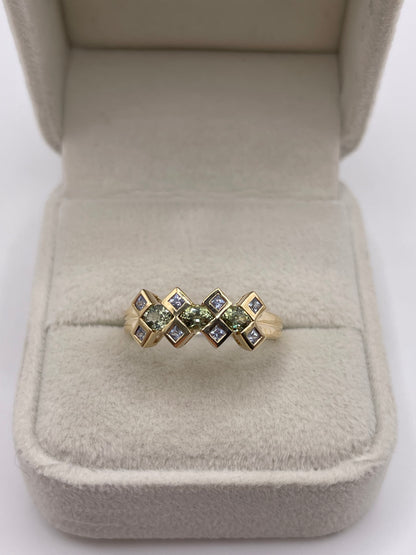9ct gold sapphire cluster ring