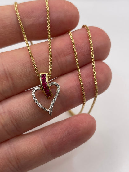 18ct gold ruby and diamond necklace