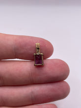 Load image into Gallery viewer, 9ct gold amethyst and diamond pendant
