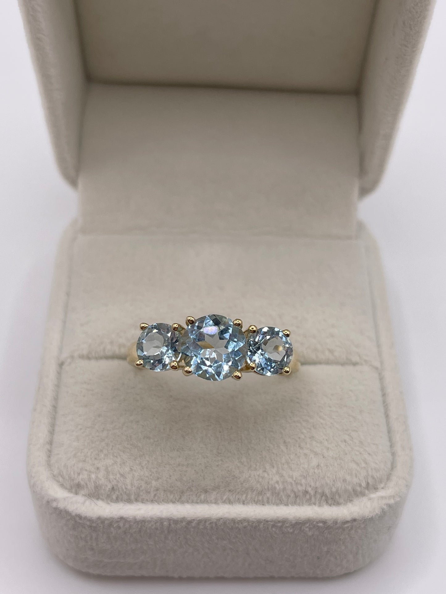 9ct gold blue topaz ring