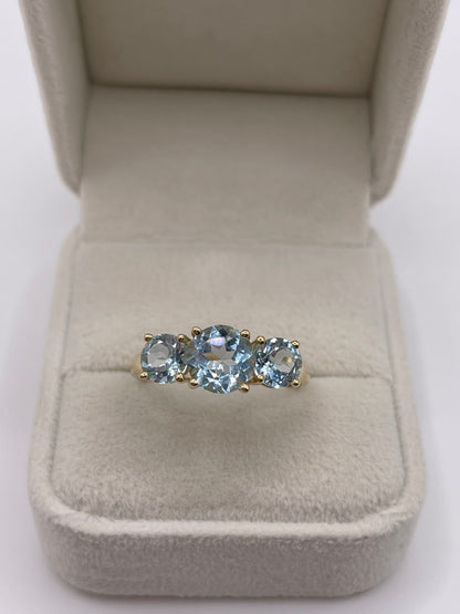9ct gold blue topaz ring