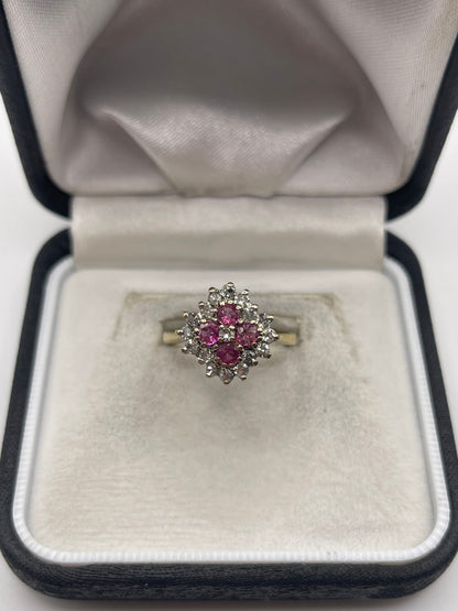 18ct gold ruby and diamond ring