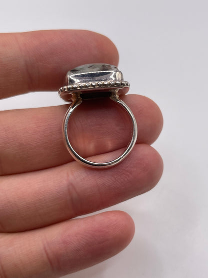 Silver gemstone ring