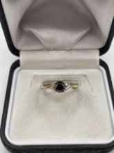 Load image into Gallery viewer, 9ct gold diamond cluster ring inc black diamond ring
