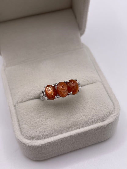 9ct white gold sandstone ring