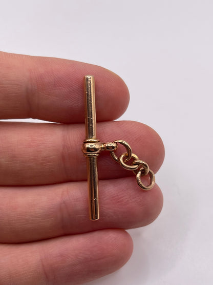 9ct rose gold t bar pendant