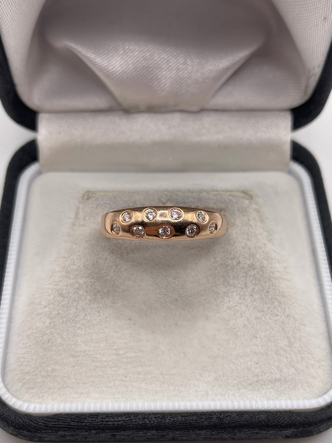 14ct rose gold cz ring