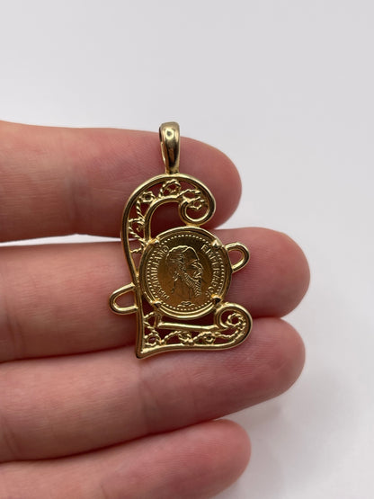 9ct gold coin pendant