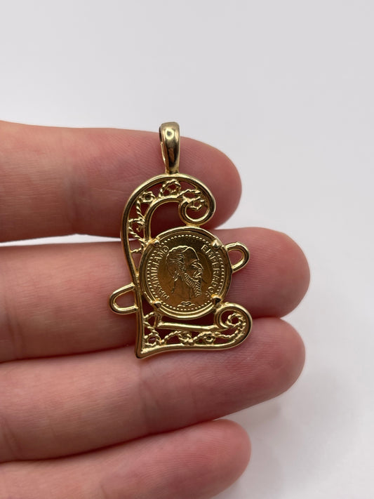 9ct gold coin pendant