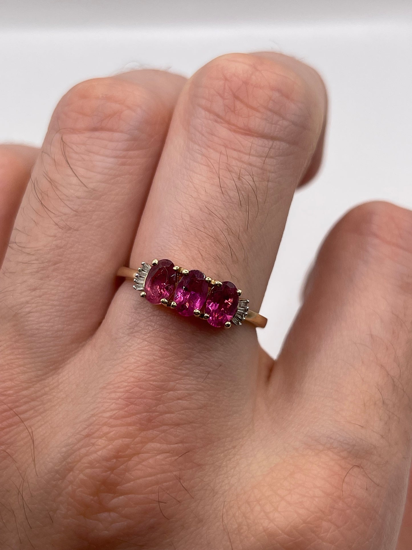 9ct gold tourmaline and diamond ring
