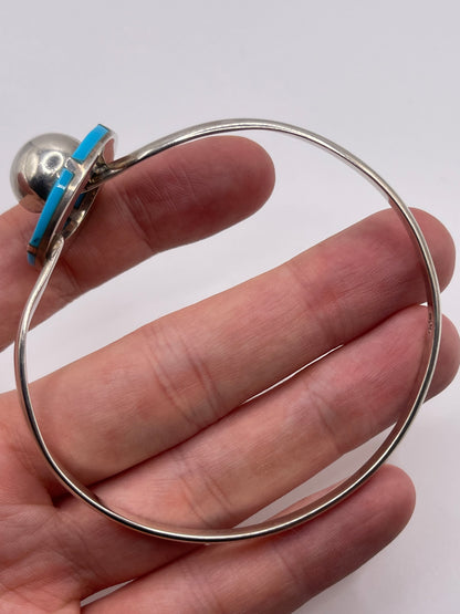 Silver turquoise bangle