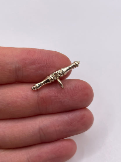 9ct gold pearl t bar pendant