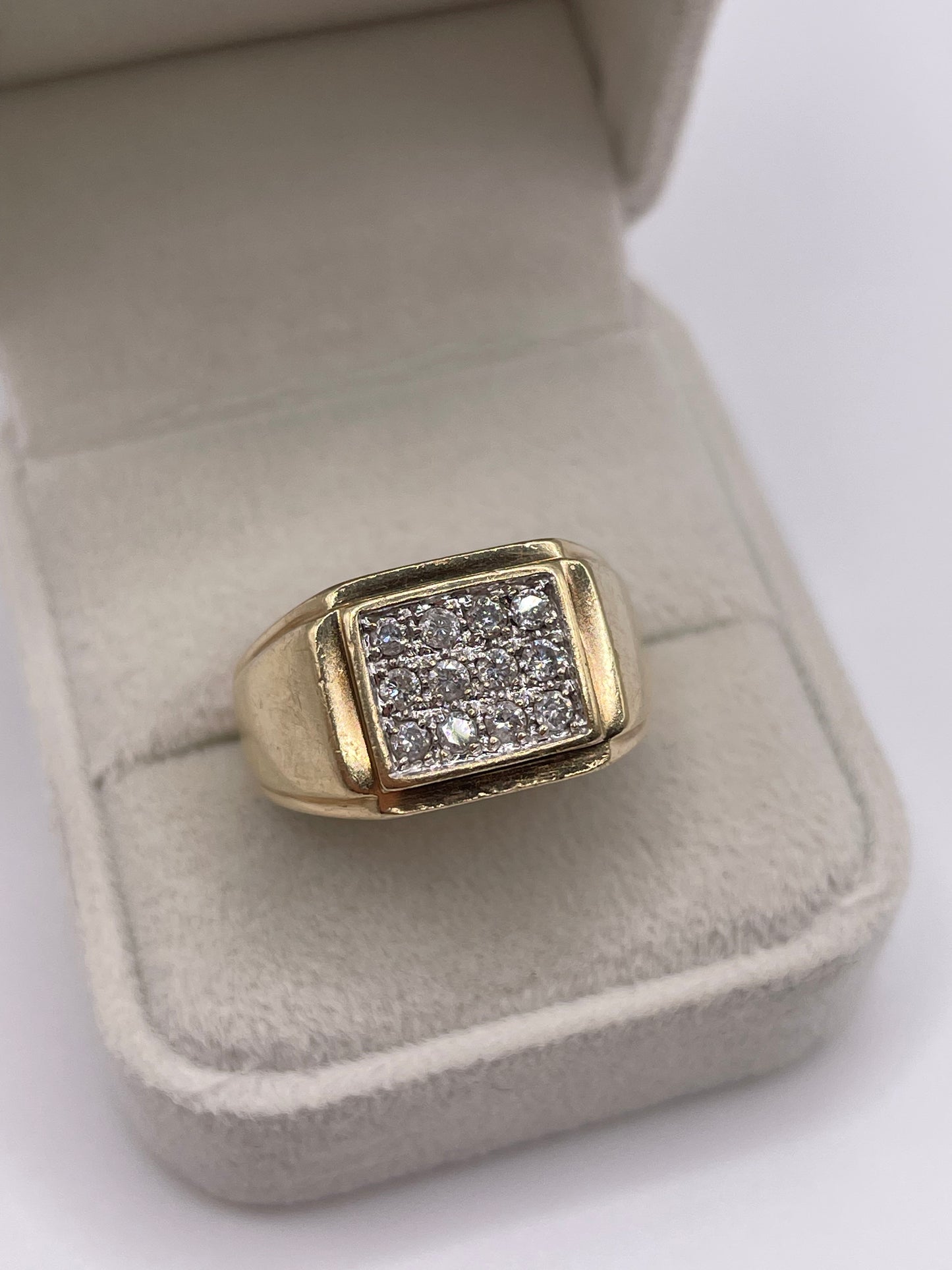 9ct gold diamond signet ring