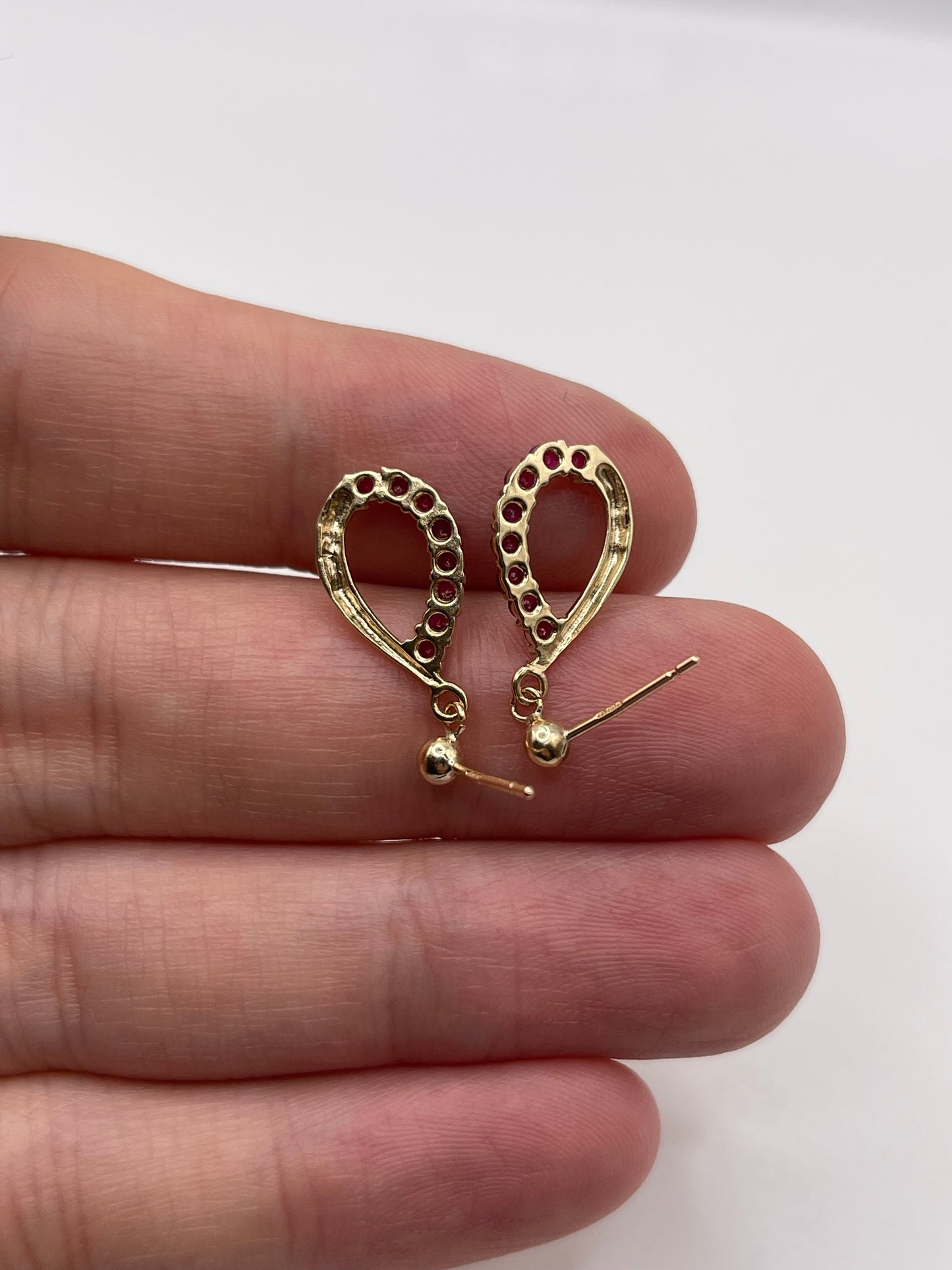 9ct gold ruby earrings