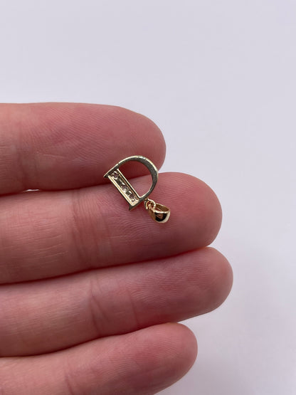 9ct gold diamond initial D pendant