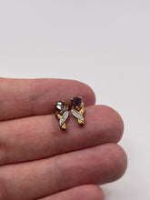 Load image into Gallery viewer, 9ct gold garnet and diamond earrings

