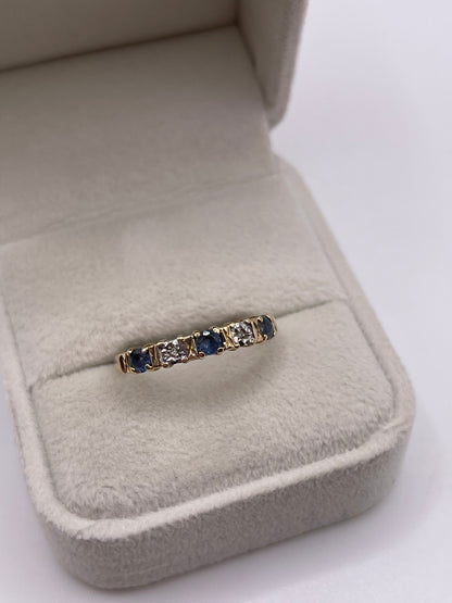 9ct gold sapphire and diamond ring
