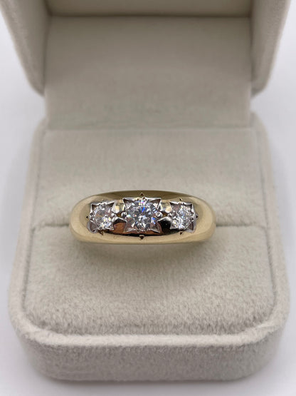 9ct gold cz gypsy ring