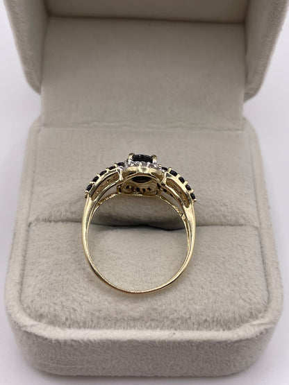 9ct gold sapphire and diamond ring