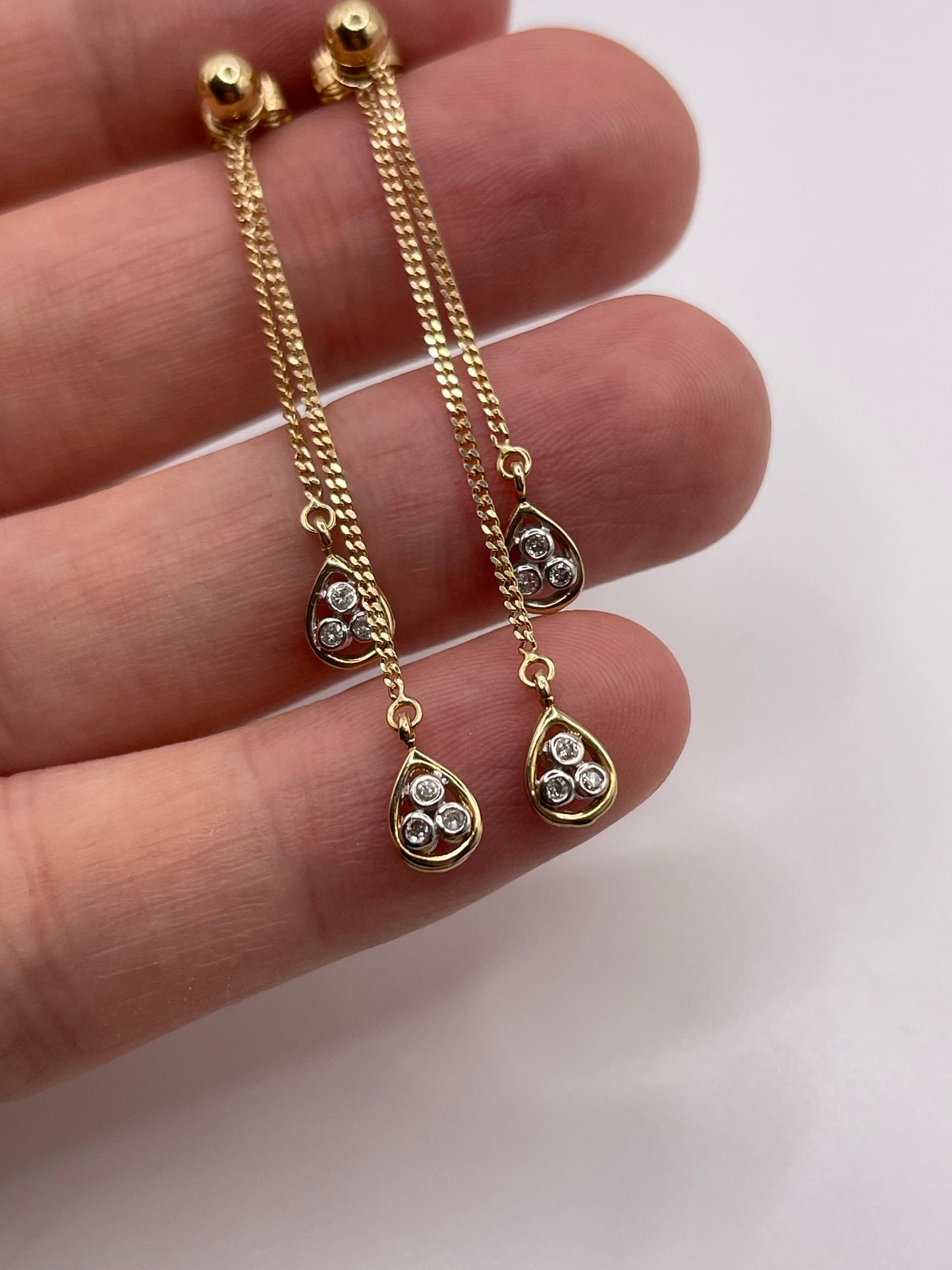 9ct gold diamond earrings