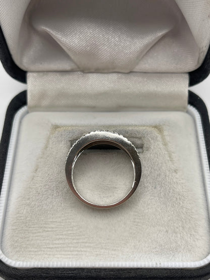 9ct white gold diamond cluster ring