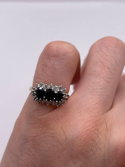 9ct gold sapphire and diamond ring