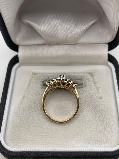9ct gold sapphire and diamond ring