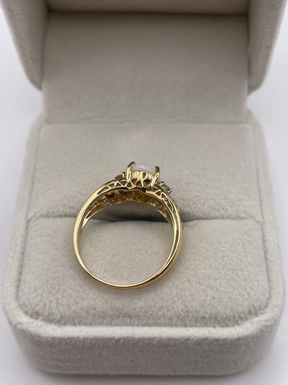9ct gold opal and alexandrite ring