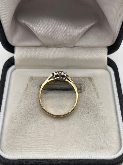 9ct gold diamond cluster ring