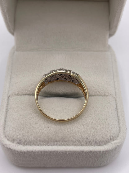 9ct gold diamond cluster ring