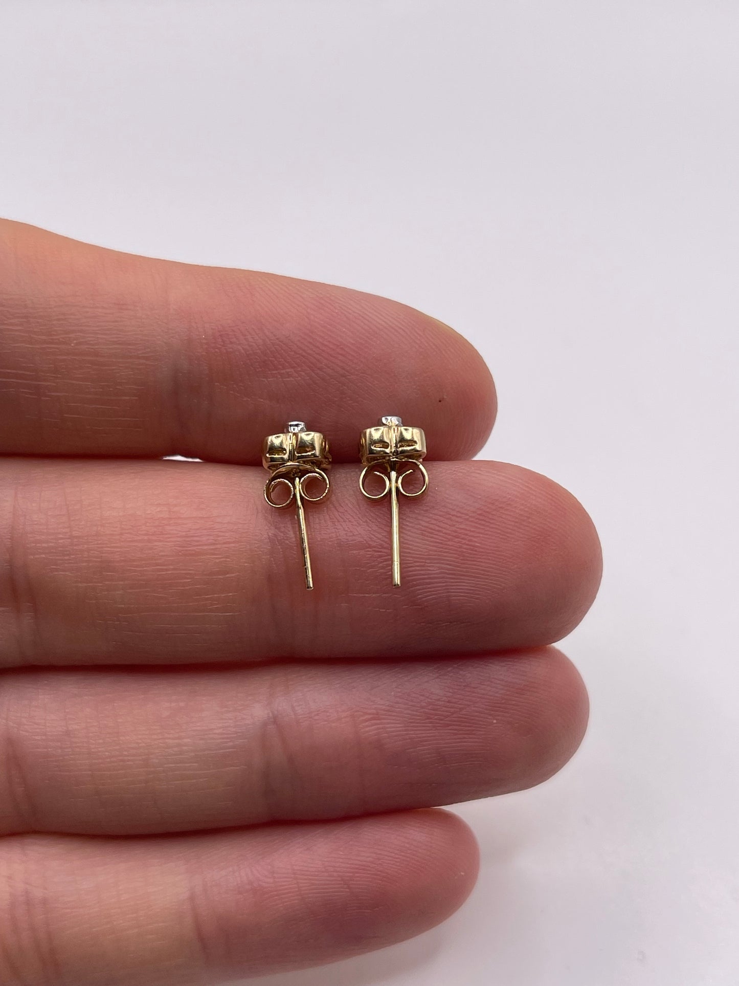 9ct gold citrine and diamond earrings