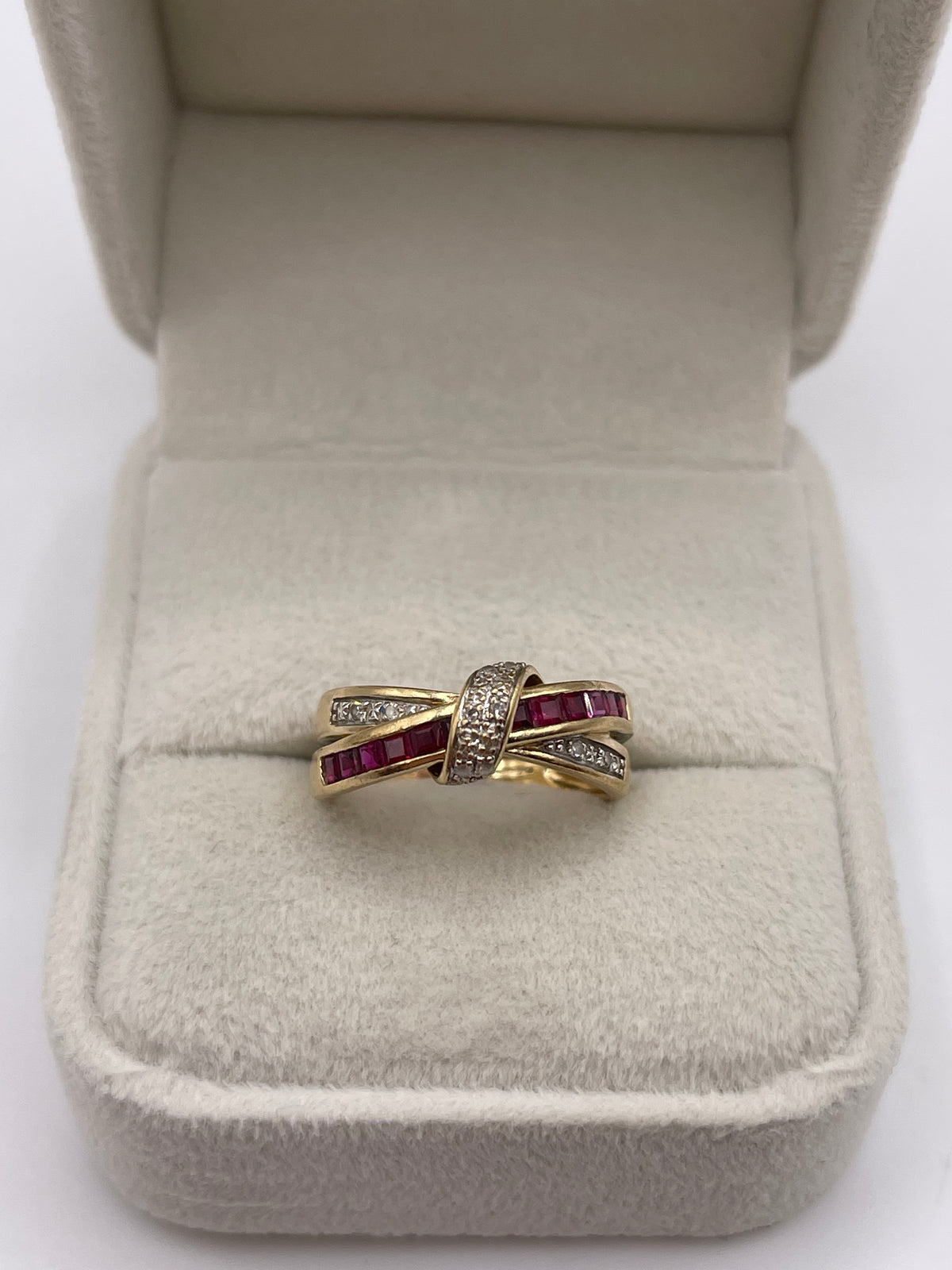 9ct gold ruby and diamond ring