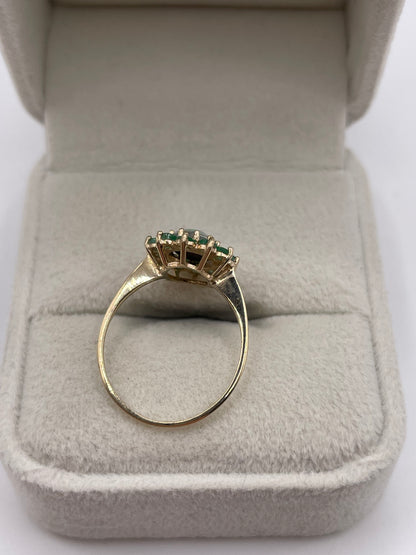 9ct gold black opal triplet and emerald ring