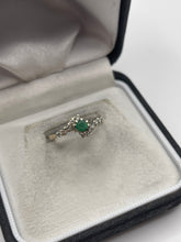 Load image into Gallery viewer, 9ct gold emerald and diamond ring
