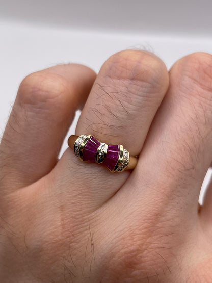 9ct gold ruby and diamond ring