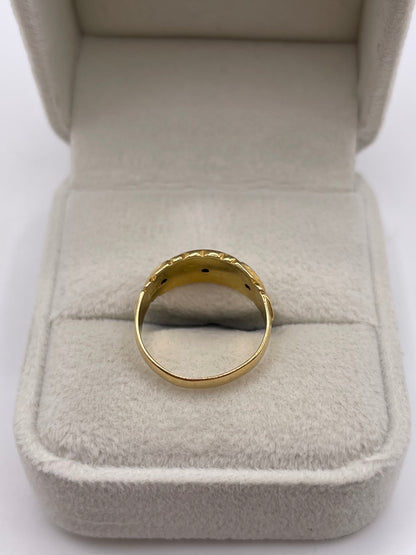 Antique 18ct gold sapphire and diamond gypsy ring