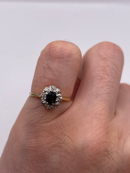 9ct gold sapphire and diamond ring